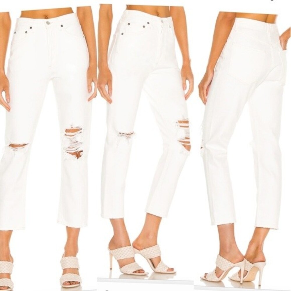 AGOLDE White High Rise Straight Crop Jeans‎ 27